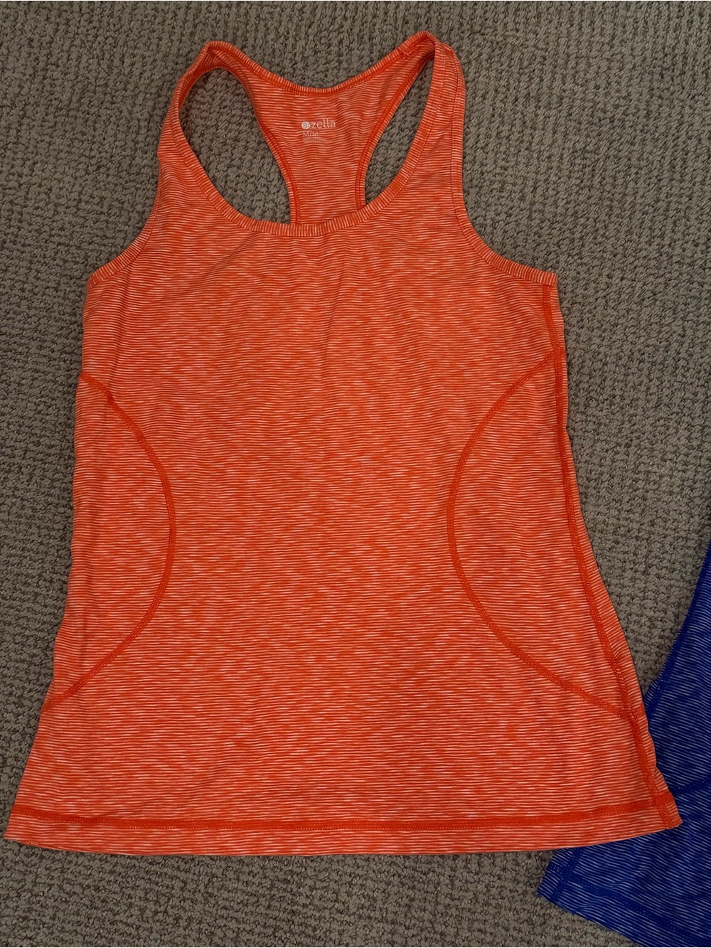 Zella Orange Striped Racerback Tank